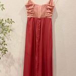 Mon Renn Duet Strappy Satin Midi Dress Apricot and Clay Vacation Party Small NWT Red Photo 6