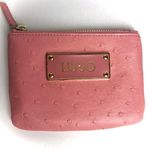 Liu Jo Pink Coin Purse Keychain Faux Ostrich Leather Gold Photo 1