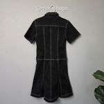 Proenza Schouler  Black Short Sleeve Collared Denim Dress Photo 6