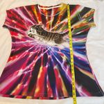 Animal rescue Flying Cat Kitty Portal Galaxy Colorful T Shirt Women’s Size XL Photo 5