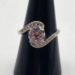 Fragrant Jewels April Birthstone Silver Tone CZ Bypass Ring (9) Photo 1