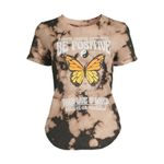 No Boundaries Junior Womens  Be Positive Bleach Dyed Tee Shirt - Sz S Photo 2