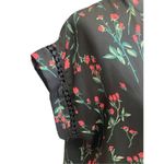 Jon & anna Contemporary Black Floral Short Sleeve V-Neck Blouse Size X-Large-N Photo 3