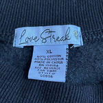 Love Streak  super soft cosy black Crewneck fleece sweatshirt Sz XL Photo 5