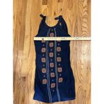 THML  Anthropologies S Womens Blue Halter Embroidered Spring Dress Photo 6