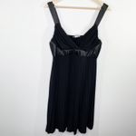Motherhood Maternity Black Satin Trim Sleeveless Mini Dress Women's Size Large L Photo 6