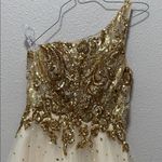MORILEE SEQUIN ONE SHOULDER SHORT PARTY DRESS Gold Size 4 Photo 1