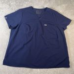 FIGS Technical Collection Catarina One-Pocket Scrub Top in Navy Women's 4xl Photo 0