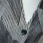 DKNY  Black Gray White Geometric Logo V-neck Cardigan Small EUC Photo 3