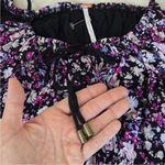 Free People  daisy babe halter tank top purple floral crop top xs tie Photo 3