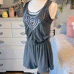 Xhilaration Romper Gray Knit Feminine Photo 3