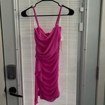 Blashe Los Angeles Pink Ruched Tie Front Spaghetti Strap Formal dress NWT Photo 2