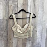 *Vintage Cream Ribbed Corset Top Women's Sz 6 Y2K Sleeveless Feminine Boho Photo 4