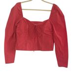 Mango Tafi Fuchsia Puff Long Sleeve Crop Top Blouse
Size 8 NWOT Photo 3