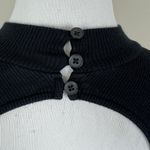 American Eagle Dress Small Black A-Line Open Back Ribbed Short Sleeve Mock Neck Photo 6