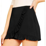 Black Ruffled Mini Skort skirt activewear golf sz L stretch tennis pickleball Size L Photo 2