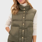 Tuckernuck Inez Quilted Puffer Vest Olive Green Large Photo 0