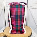 Victoria's Secret Victoria’s Secret Plaid Flannel Faux Sherpa Tote Bag Pink Green Large Photo 1