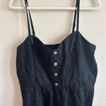 Madewell NWT Sleeveless Wide-Leg Jumpsuit in 100% Linen Black 14 *Broken Zipper* Photo 4