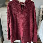 Chunky Oversized Popcorn Sweater Wine Hoodie Red Photo 11