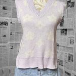 Wild Fable Lilac Floral Intarsia Knit Sweater Vest Y2K Preppy Style Size Small Photo 1