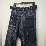 Johnny Was  Embroidered Cargo Navy Pants Photo 3