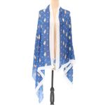 NWT Bass Corgi Dog Scarf Wrap Shawl Womens Blue White Hearts Novelty Flaw 68x34 Photo 3