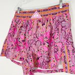 Free People  Movement Pink Next Round Paisley Print Athletic High Waist Shorts Photo 3