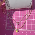 ALDO 2 pc bundle anklets Gold tone chain diamond paved cross pendants adjustable Photo 2