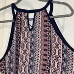 Charming Charlie CHARMING CHARLIES BOHO DESIGN TANK STYLE DRESS V NECK BLUES PINKS HAS 2 TASSELS Photo 4
