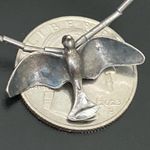 Vintage Native American Zuni Southwestern Liquid Silver Bird Fetish Necklace Photo 8