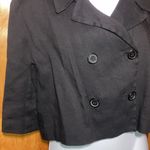 DKNY Black Donna Karan New York Cropped Linen Jacket Size Small Photo 4