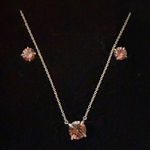 Diamond Nexus 3 Piece Gift Set Pink CZ Stud Earrings Necklace Sterling Silver Photo 0