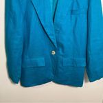 Vintage International Scene One Button Blazer Teal 6 Blue Photo 2