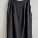 Vintage 80’s 90’s black linen blend pencil skirt classic chic career Photo 0