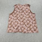 J.Jill Bellissima Womens Blouse PXL Brown Pink Palm Tasseled Split Neck NEW Photo 1