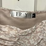 Frye Tan and White Smocked Bodysuit with Long Sleeves Photo 2