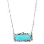 Women's Western Turquoise Bar Necklace in Silver Photo 0