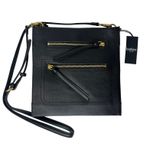 Botkier NEW Chelsea Pancake Black LEATHER CROSSBODY HANDBAG Slingback Zip Purse Photo 2