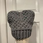Handmade Crochet Cat Animal Ear Beanie Hat Cozy Ribbed Brim Stretch Winter Hat Photo 2