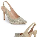 Lauren Lorraine  RACHEL NUDE Gold&Cream Beaded Slingback 4 Inch Heels Size 5.5 Photo 0