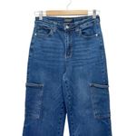 Judy Blue  Cargo Wide Leg Jeans Size 7 | 28 High Rise Dark Wash Utility Denim Photo 4