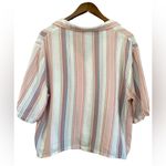 Sincerely Jules Striped Boxy Button Down Shirt Pink Size XL Photo 3