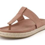 Joie  Nacho Sandal Thong Slide Espadrille Light Tan Vegan Casual Sandals Size 7.5 Photo 0