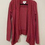 Lucky Brand  Lucky Lotus Burgundy Waterfall Front Cardigan Sweater Womens S Boho Photo 0