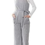 Urban Outfitters Miranda Striped Belted Jumpsuit black and white pin stripe crop Photo 0