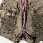 Levi's Vintage Levi’s 501 Olive Green Distressed Denim Cutoff Shorts Size 28 (26”) GUC Photo 4