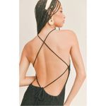 Sage  The Label Beloved Pointelle Halter Mini Dress Crochet Large New Beachy Photo 2