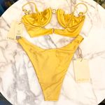 Lagoona Sol Bikini Set Gold Pleated Hoop Detail XS/S NWT Size undefined Photo 6