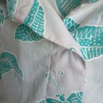 Diane Von Furstenberg  White Teal Bird Print Button Down Blouse Womens S Sheer Photo 7